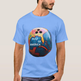 Bowlingbal met gulf of america kleurrijk t-shirt
