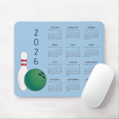 Bowlingbal Pin Design 2025 Kalender Muismat (Met muis)