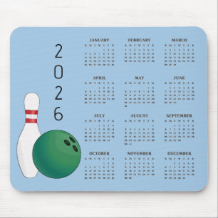 Bowlingbal Pin Design 2025 Kalender Muismat