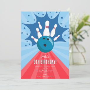 Bowlingbal Sla Lekker Aan Verjaardag Blauw Rood  Kaart