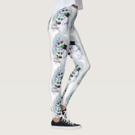 Bowlingbal-sneeuwman Kerstbeenwarmers Leggings