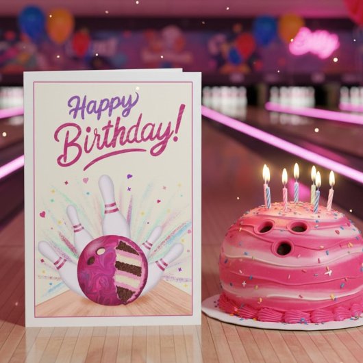 Bowlingbal Taart Verjaardagsverrassing Kaart
