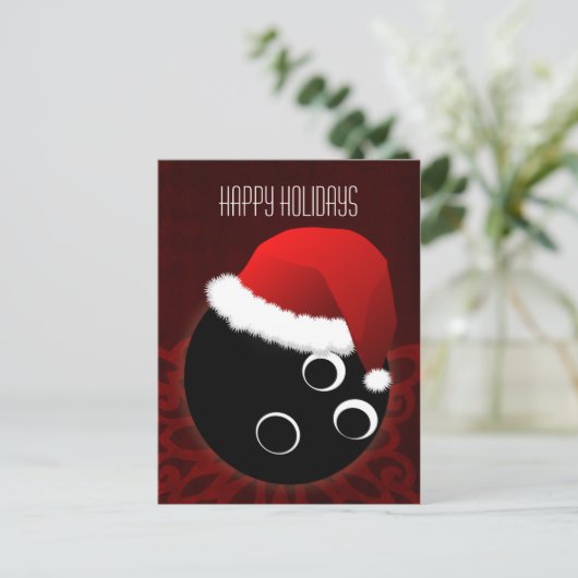 bowlingbal Vakantie groet Feestdagenkaart (Staand voorkant)