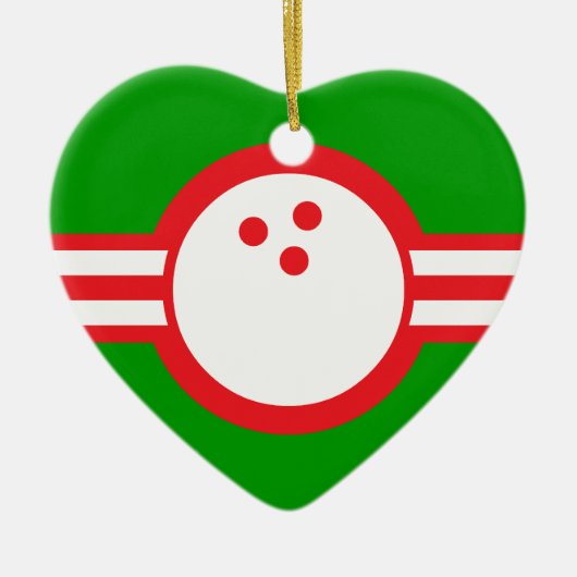 bowlingbal: vliegster keramisch ornament (Voorkant)
