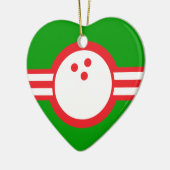 bowlingbal: vliegster keramisch ornament (Links)