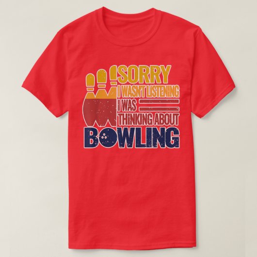 bowlingballen gootsteen retro  grappige bowling t-shirt (Design voorkant)