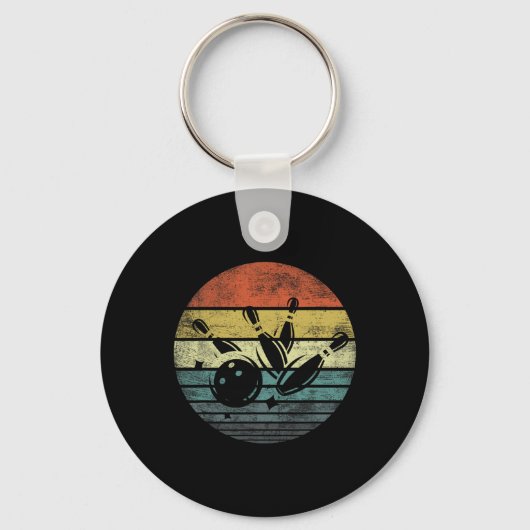 Bowlingcadeaus Retro Zonsondergang Bowling Byll Si Sleutelhanger (Voorkant)