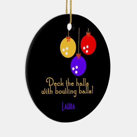 BowlingChick gepersonaliseerde versiering Keramisch Ornament (Rechts)