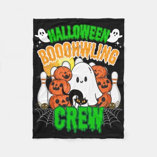 Bowlingcoach Bowling Kinderen Halloween Speler Tea Fleece Deken (Voorkant)
