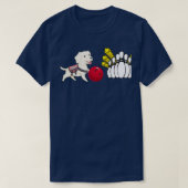 BowlingCute Dog speelt bowlinggrappige T T-shirt (Design voorkant)