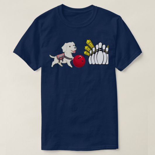 BowlingCute Dog speelt bowlinggrappige T T-shirt (Design voorkant)