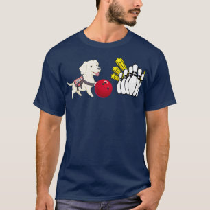 BowlingCute Dog speelt bowlinggrappige T T-shirt