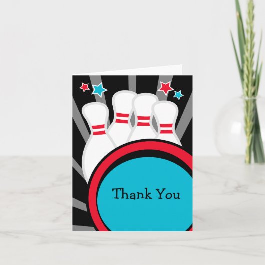 Bowlingfeest Dankkaart Bedankkaart (Voorkant)