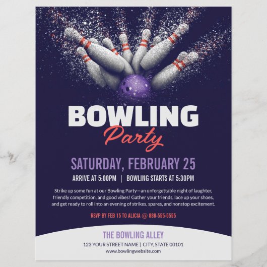 Bowlingfeest Flyer Sjabloon (Voorkant)