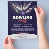 Bowlingfeest Flyer Sjabloon (Hand)