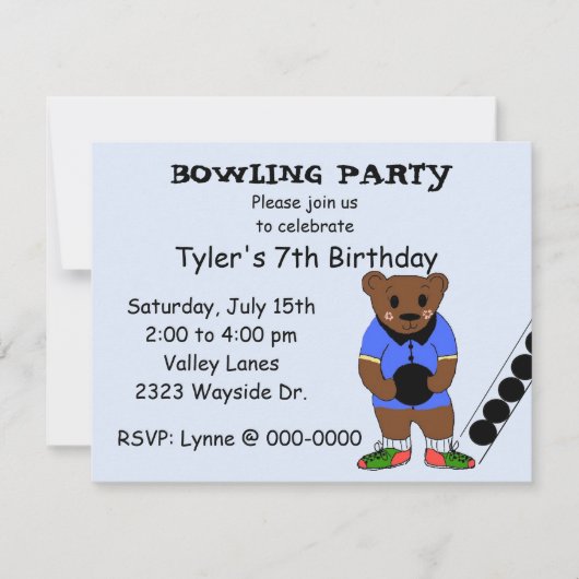 Bowlingfeest Uitnodiging (Voorkant)