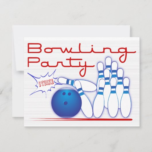 Bowlingfeestje Kaart (Voorkant)