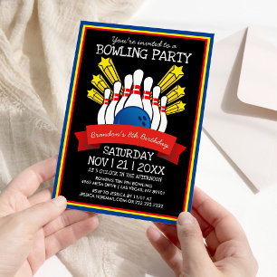 Bowlingfeestje   Kleurrijke verjaardag voor kinder Kaart