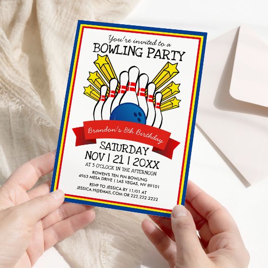 Bowlingfeestje | Kleurrijke verjaardag voor kinder Kaart