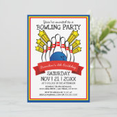 Bowlingfeestje | Kleurrijke verjaardag voor kinder Kaart (Staand voorkant)