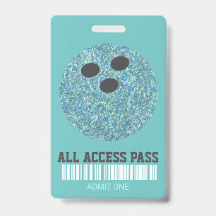 Bowlingfeestje, VIP-pas, uitnodiging, meisje bowlt Badge