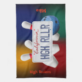 Bowlinghanddoeken met aangepaste teamnaam theedoek (Verticaal)