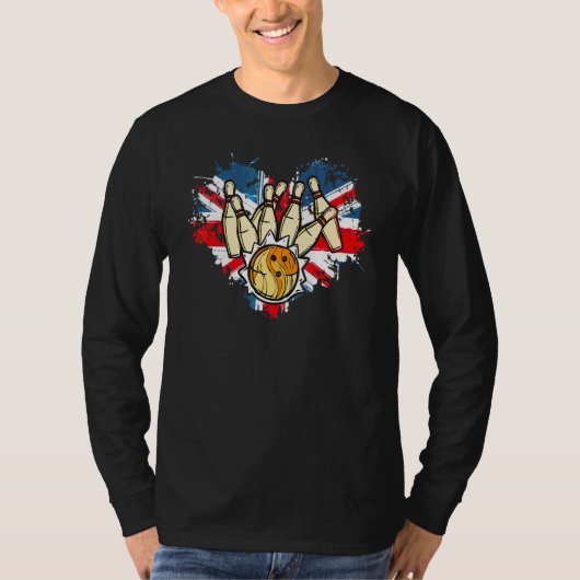Bowlingidee voor kinderen met Engelse Union Jack-v T-shirt (Voorkant)