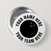 Bowlingknoppen met aangepaste teamnamen ronde button 7,6 cm (Voorkant /achterkant)