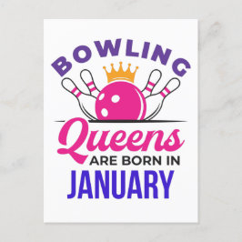 Bowlingkoninginnen worden in januari geboren briefkaart