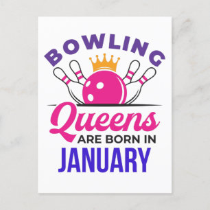 Bowlingkoninginnen worden in januari geboren briefkaart