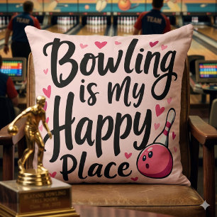 Bowlingliefhebber Schattige Retro Esthetische Spor Kussen