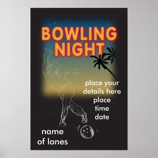 bowlingnachtposter poster (Voorkant)