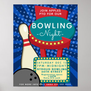 bowlingnachtvlieger, bowlingtoernooi poster