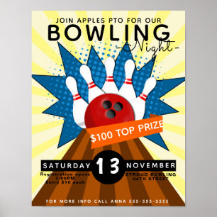 bowlingnachtvlieger, bowlingtoernooi poster
