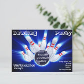 bowlingpartijuitnodiging kaart (Staand voorkant)