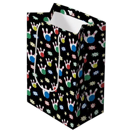 Bowlingpatroon medium cadeauzakje (Voorkant Gekanteld)