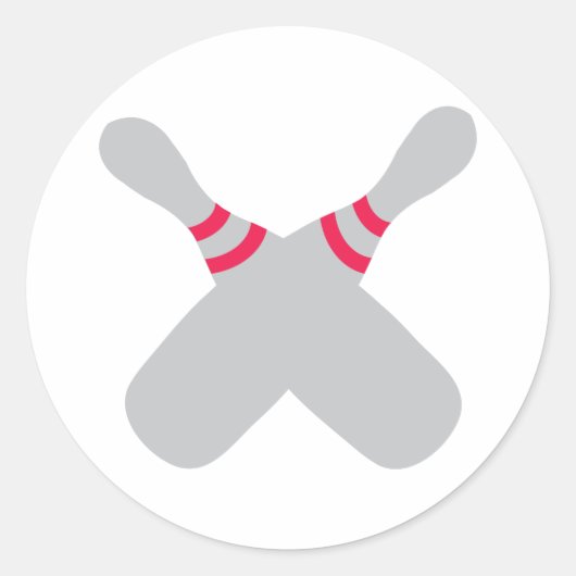 bowlingpennen gekruist ronde sticker (Voorkant)