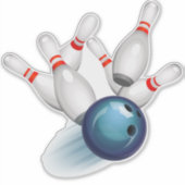 bowlingpin en kogelslager sticker (Voorkant)