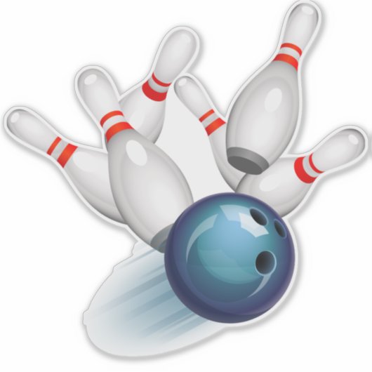 bowlingpin en kogelslager sticker (Voorkant)