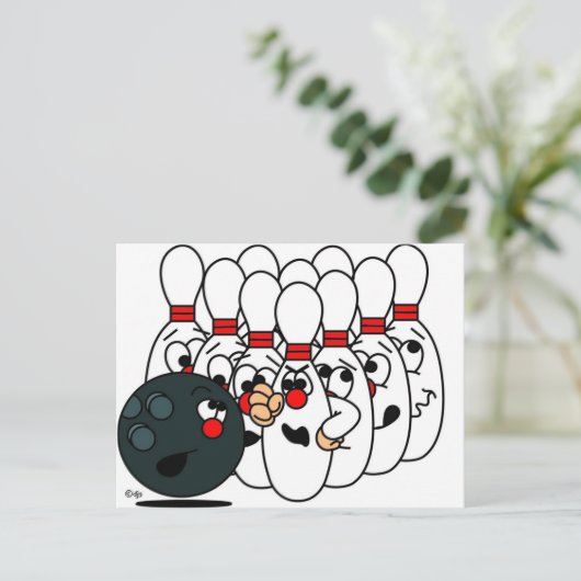 Bowlingpinnen Briefkaart (Staand voorkant)