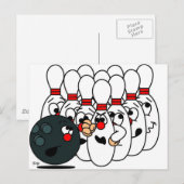 Bowlingpinnen Briefkaart (Voorkant / Achterkant)