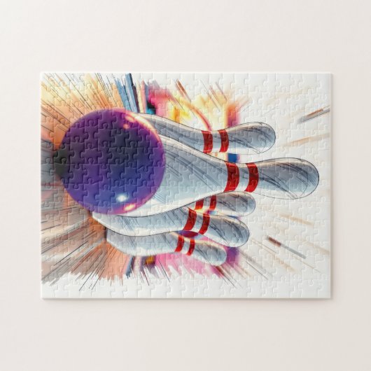 bowlingpinnen slaan toe legpuzzel (Horizontaal)