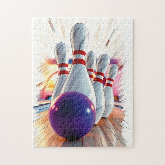 bowlingpinnen slaan toe legpuzzel (Verticaal)