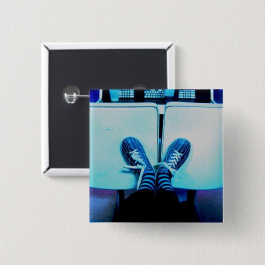 bowlingschoenen vierkante button 5,1 cm (Voorkant /achterkant)