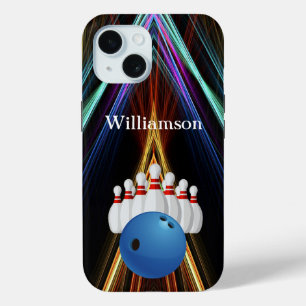 Bowlingspel - Bal en Pins personaliseren met naam iPhone 15 Case