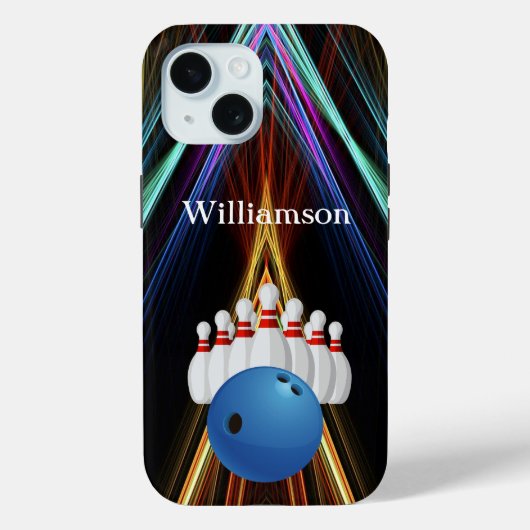 Bowlingspel - Bal en Pins personaliseren met naam Case-Mate iPhone Case (Achterkant)