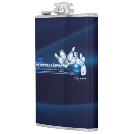 Bowlingspelden en -bal heupfles (Links)