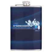 Bowlingspelden en -bal heupfles (Voorkant)