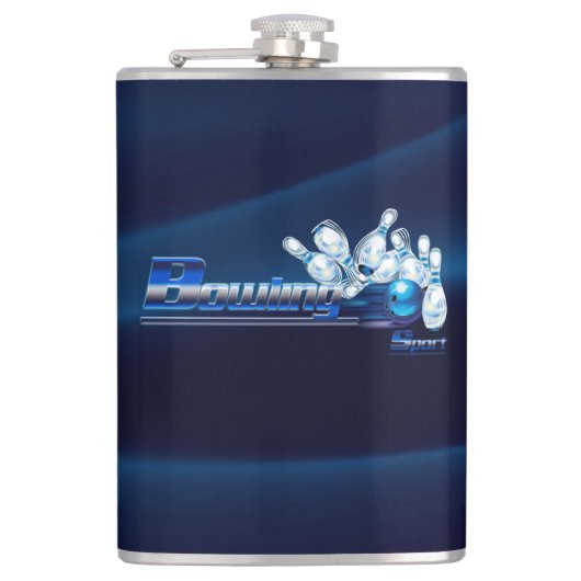 Bowlingspelden en -bal heupfles (Voorkant)