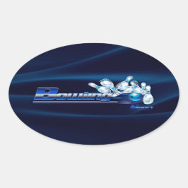 Bowlingspelden en -bal ovale sticker